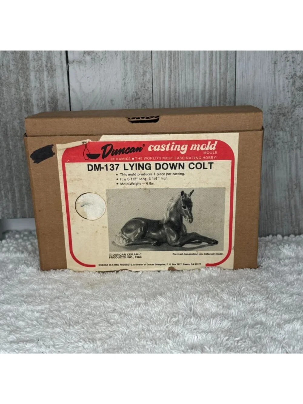 Vintage 1964 Duncan Ceramic Products Ceramic Slip Casting Mold DM-137 LYING DOWN